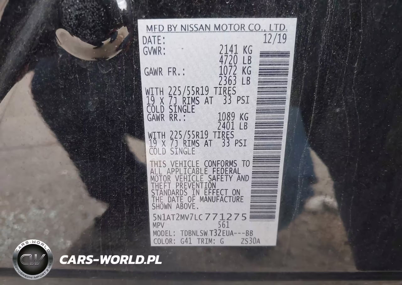 2020 Nissan Rogue Sl Intelligent Awd VIN:5N1AT2MV7LC771275 - 9