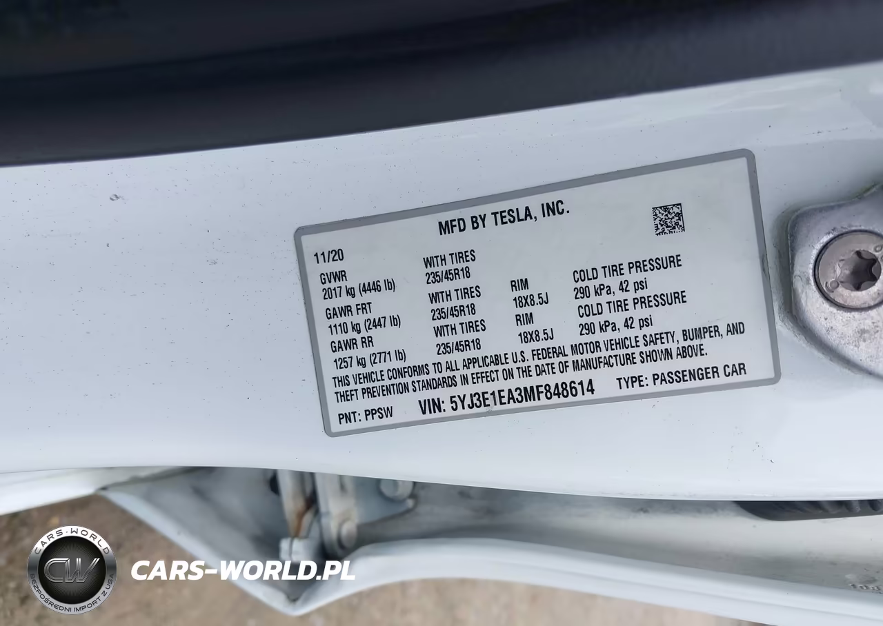 2021 Tesla Model 3 Standard Range Plus Rear-Wheel Drive VIN:5YJ3E1EA3MF848614 - 9