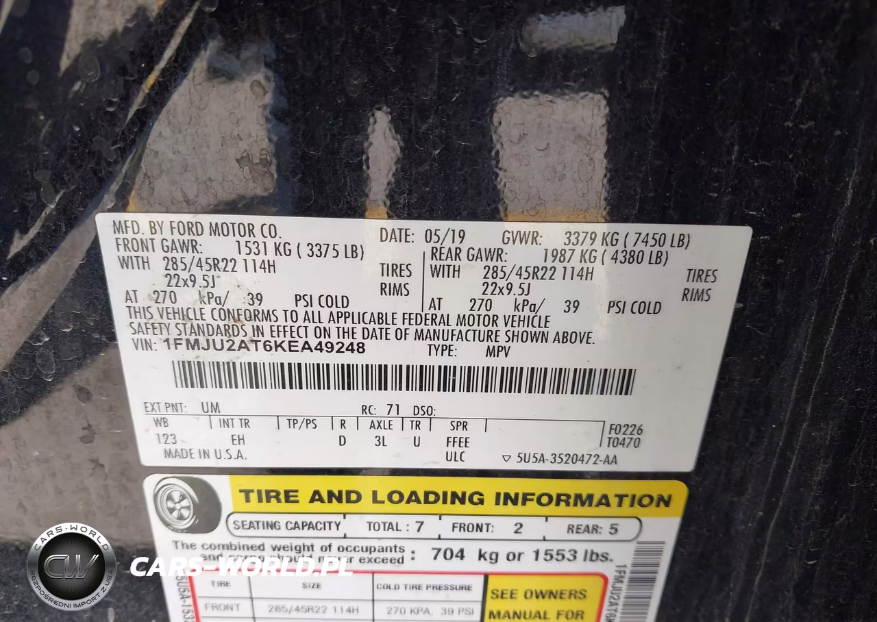 2019 Ford Expedition Limited VIN:1FMJU2AT6KEA49248 - 9