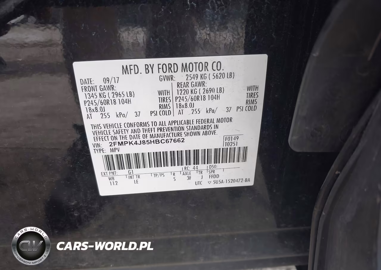 2017 Ford Edge Sel VIN:2FMPK4J85HBC67662 - 9