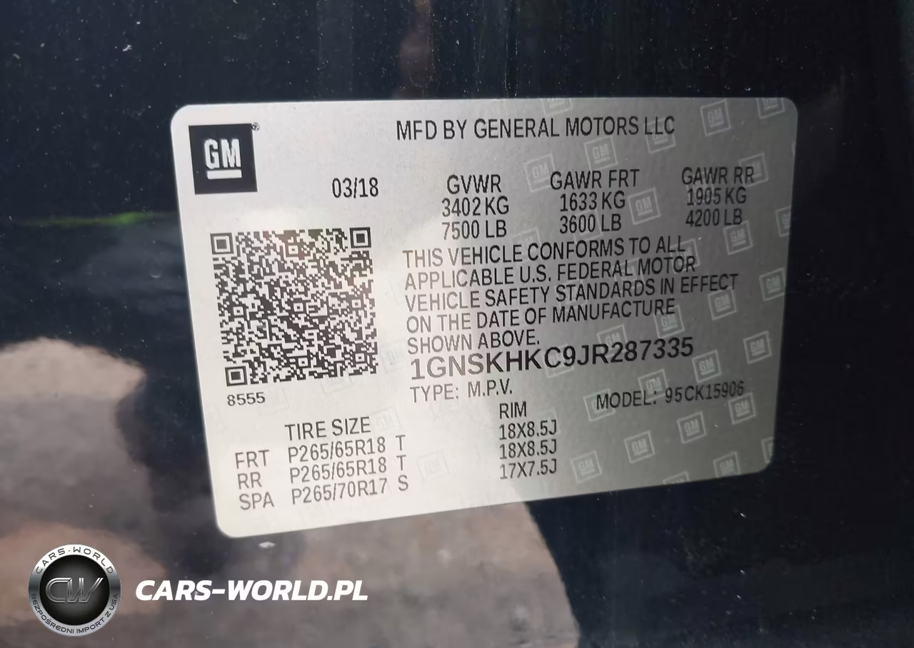 2018 Chevrolet Suburban Lt VIN:1GNSKHKC9JR287335 - 9