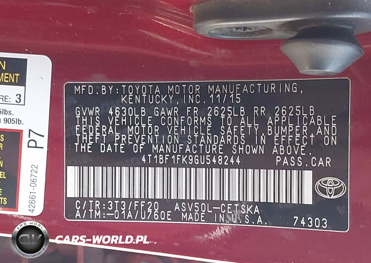 2016 Toyota Camry Se VIN:4T1BF1FK9GU548244 - 9