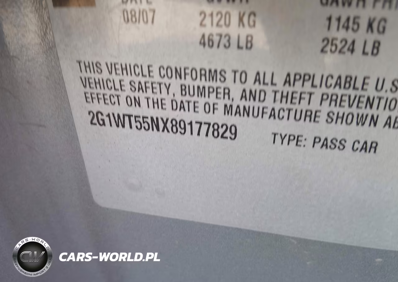 2008 Chevrolet Impala Lt VIN:2G1WT55NX89177829 - 9