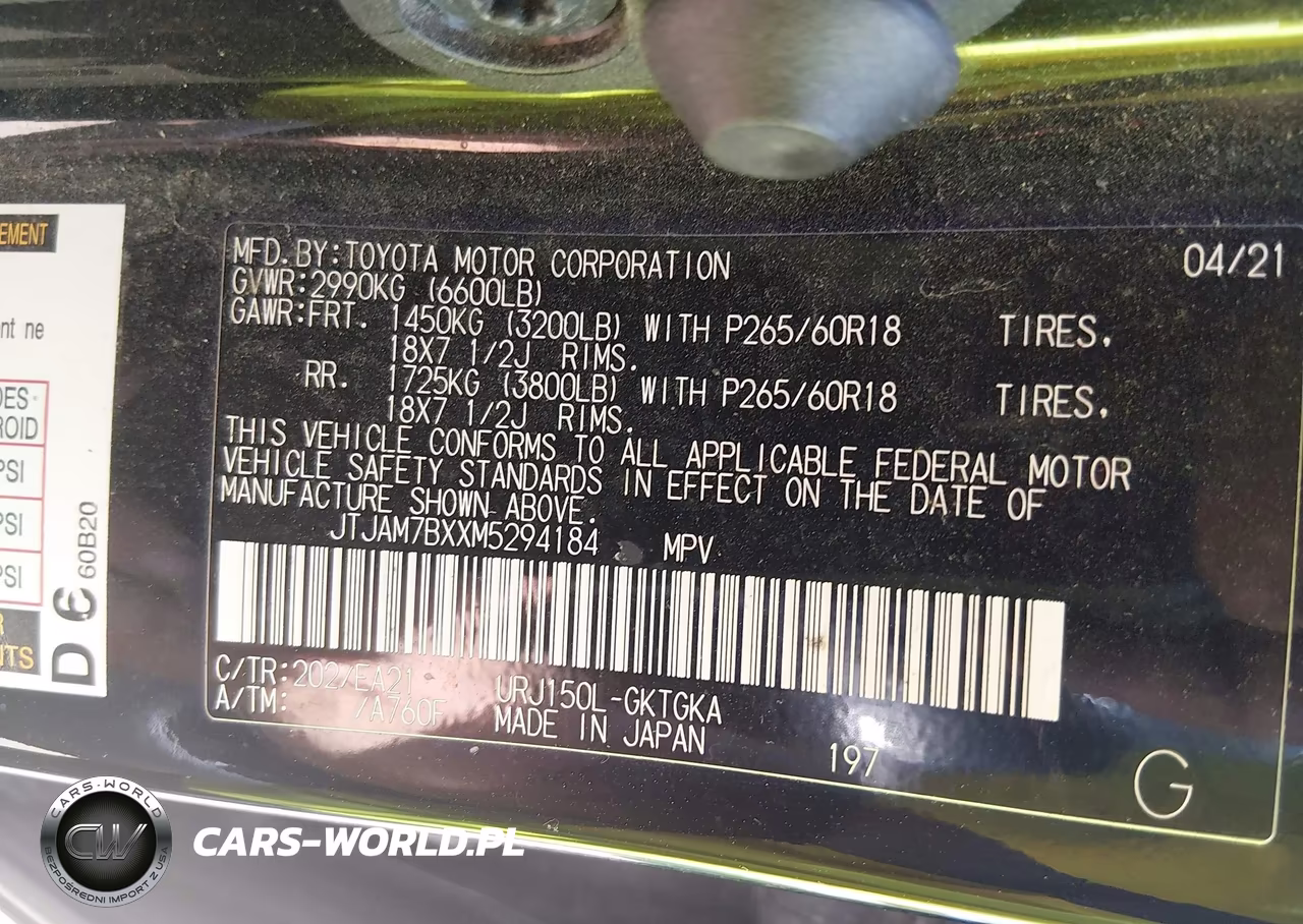 2021 Lexus Gx 460 Premium VIN:JTJAM7BXXM5294184 - 9