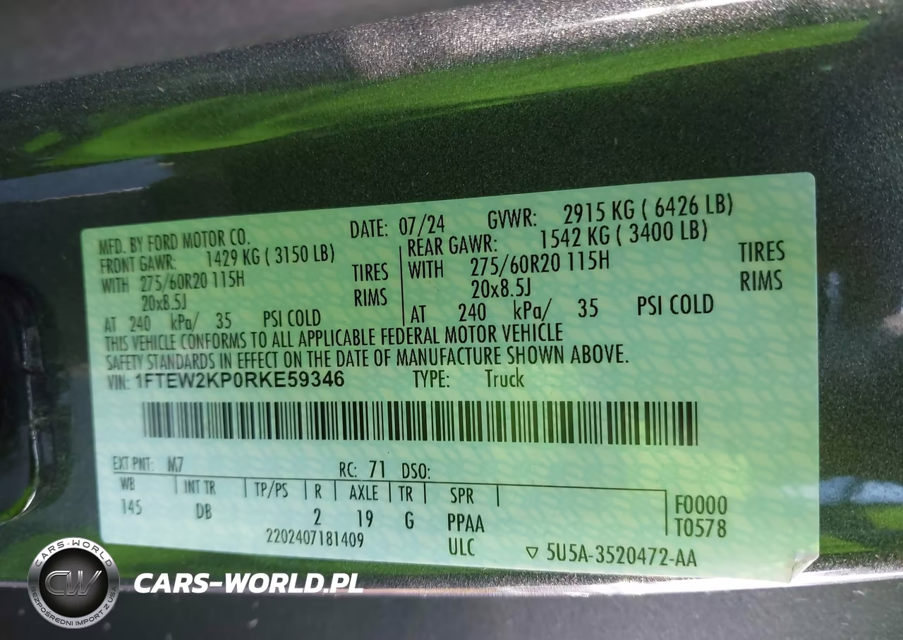 2024 Ford F-150 Stx VIN:1FTEW2KP0RKE59346 - 9