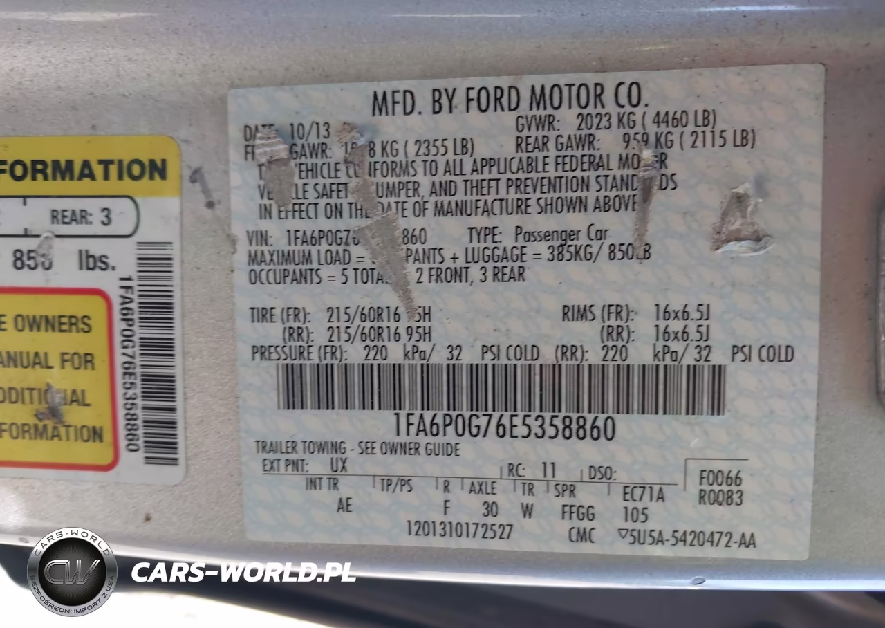 2014 Ford Fusion S VIN:1FA6P0G76E5358860 - 9