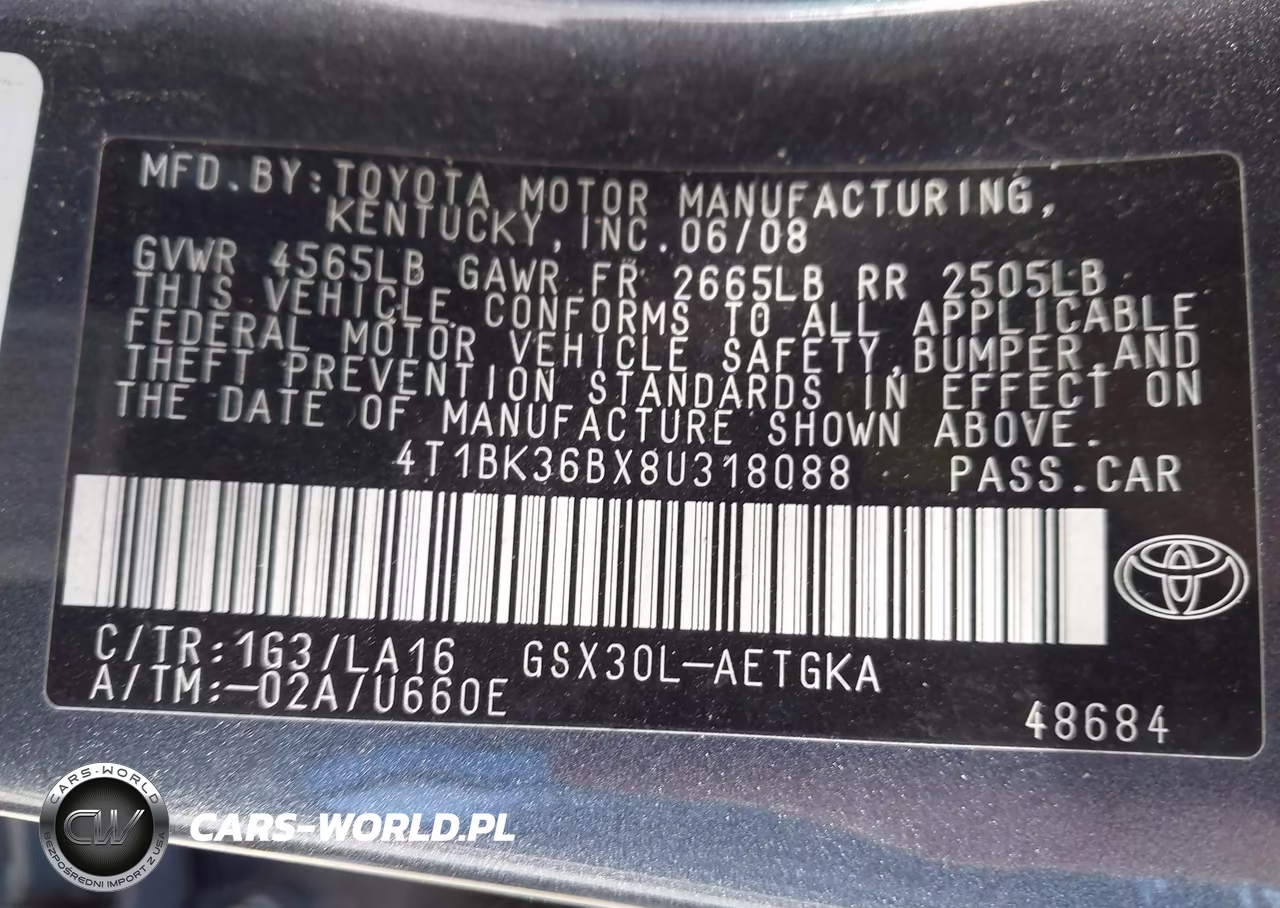 2008 Toyota Avalon Xls VIN:4T1BK36BX8U318088 - 9