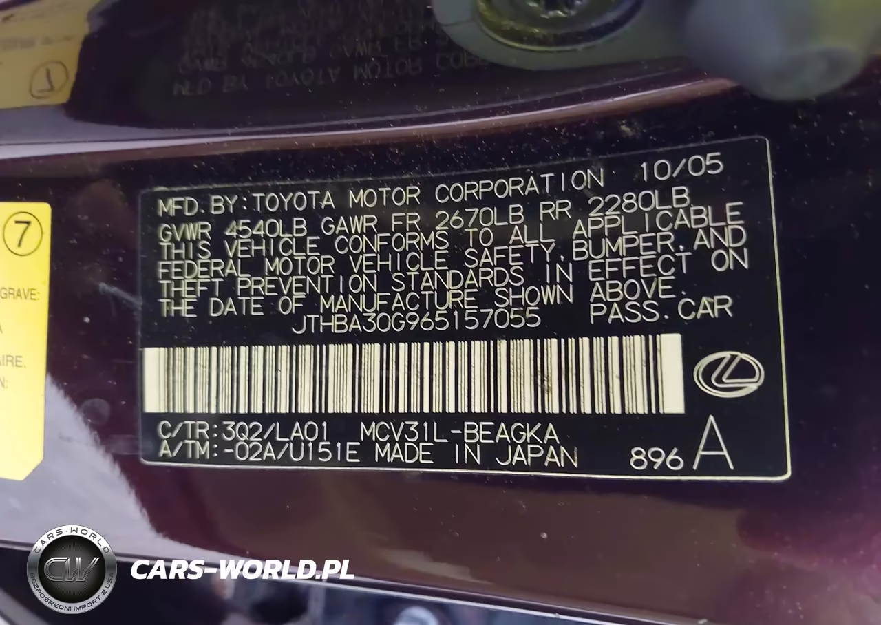 2006 Lexus Es 330 VIN:JTHBA30G965157055 - 9