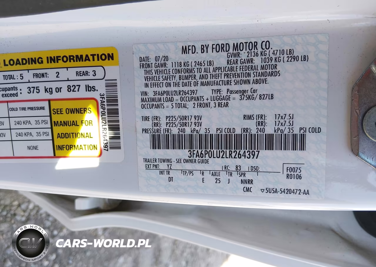 2020 Ford Fusion Hybrid Se VIN:3FA6P0LU2LR264397 - 9
