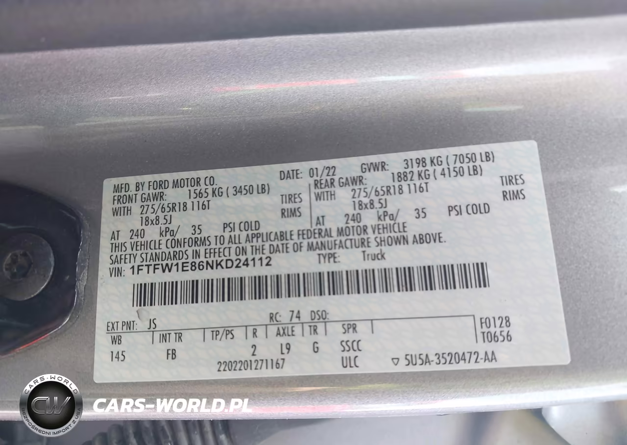 2022 Ford F-150 Xlt VIN:1FTFW1E86NKD24112 - 9