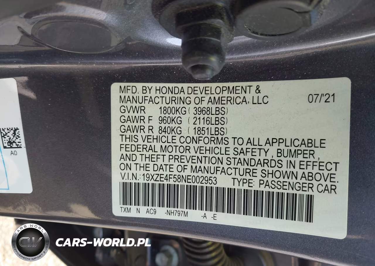 2022 Honda Insight Ex VIN:19XZE4F58NE002953 - 9