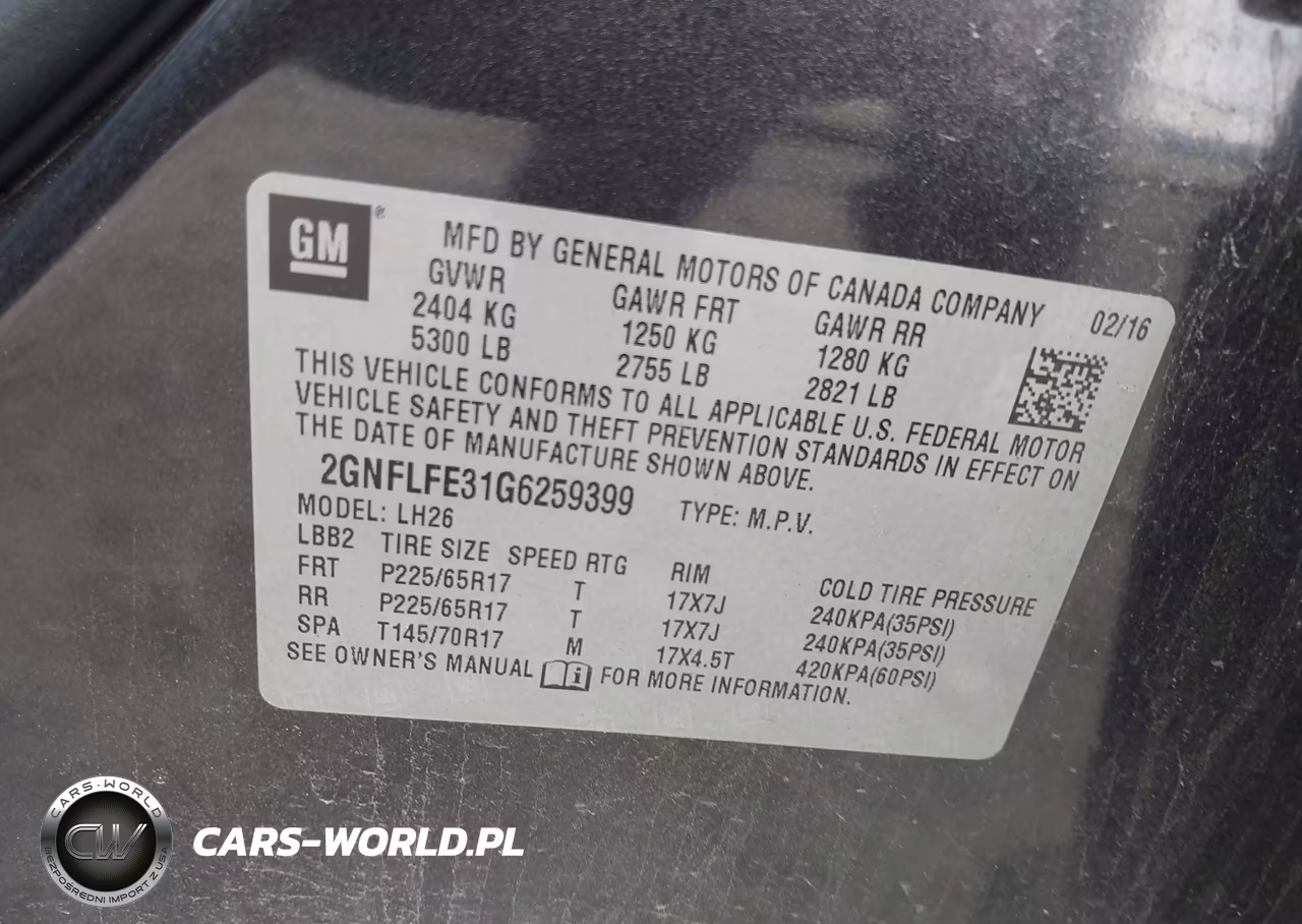 2016 Chevrolet Equinox Lt VIN:2GNFLFE31G6259399 - 9