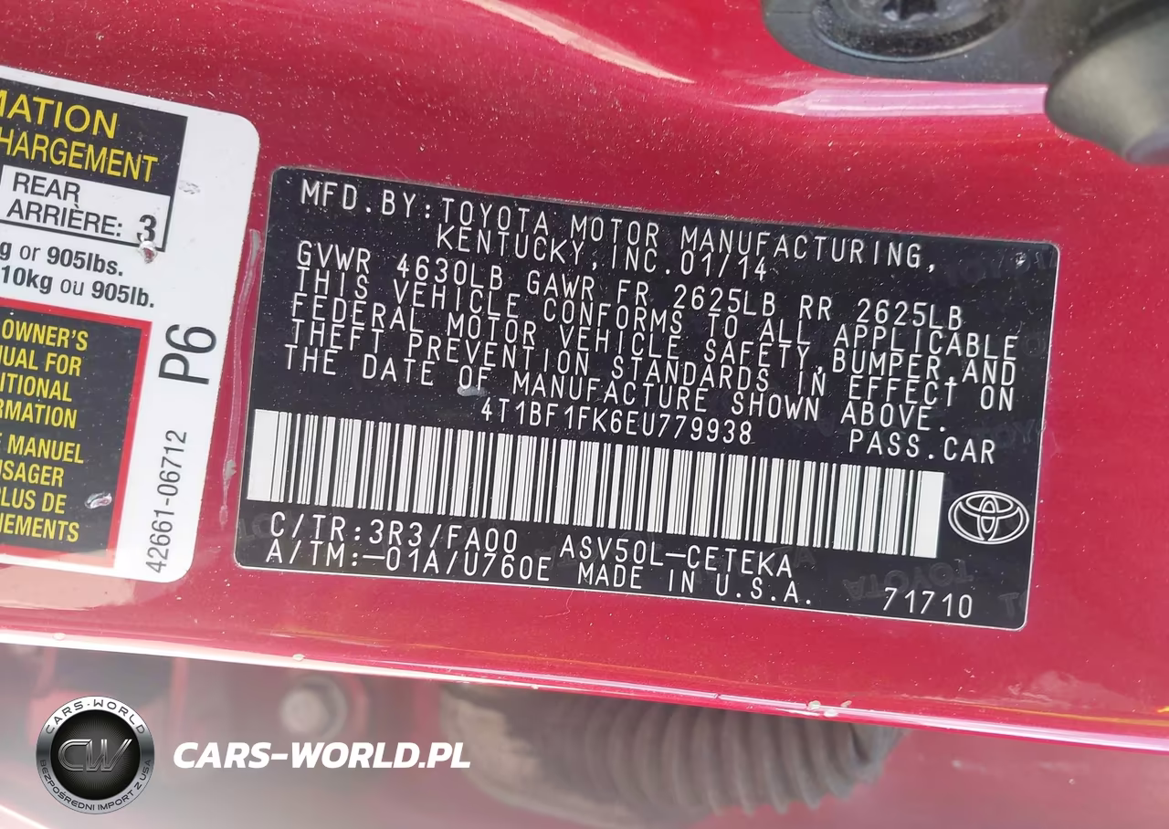 2014 Toyota Camry L VIN:4T1BF1FK6EU779938 - 9