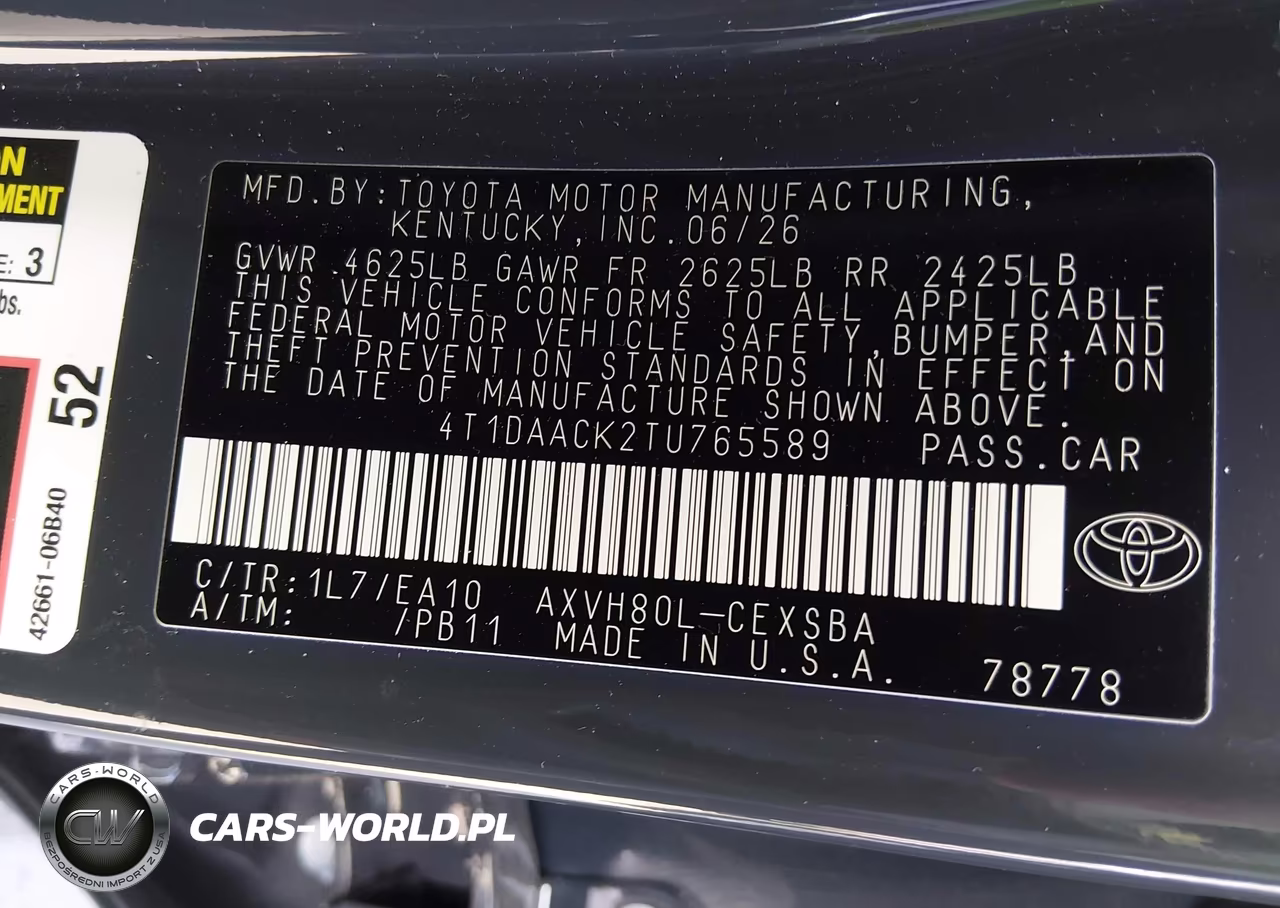 2026 Toyota Camry Se VIN:4T1DAACK2TU765589 - 9
