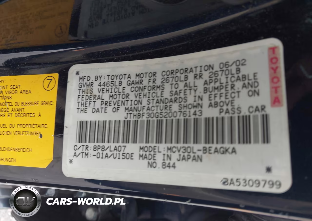 2002 Lexus Es 300 VIN:JTHBF30G520076143 - 9