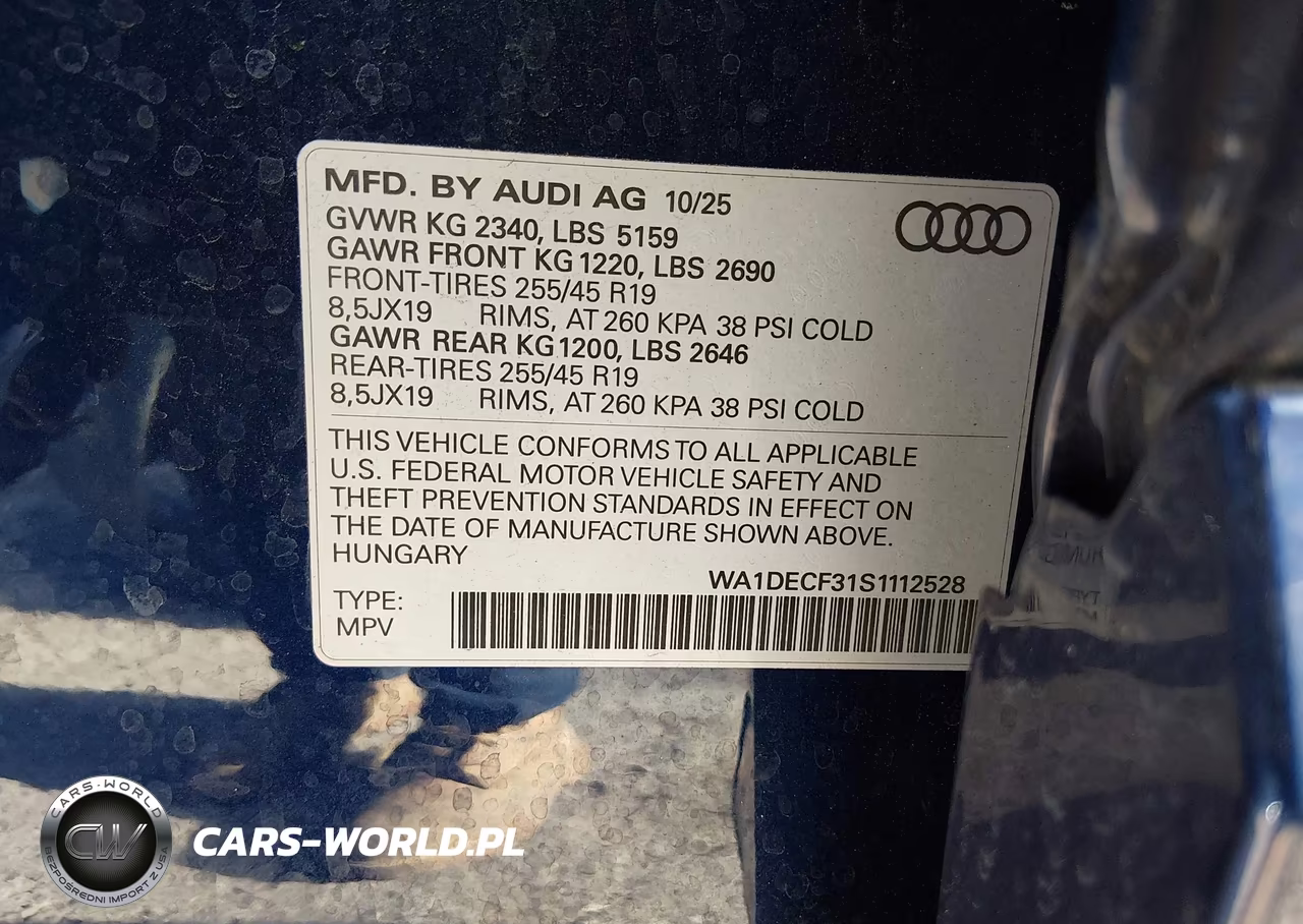 2025 Audi Q3 Premium 45 Tfsi S Line Quattro Tiptronic VIN:WA1DECF31S1112528 - 9