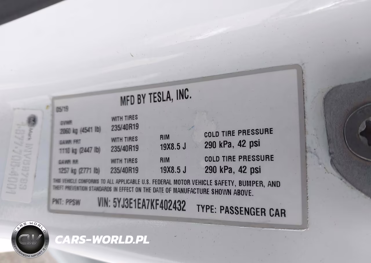 2019 Tesla Model 3 Long Range-Mid Range-Standard Range-Standard Range Plus VIN:5YJ3E1EA7KF402432 - 9