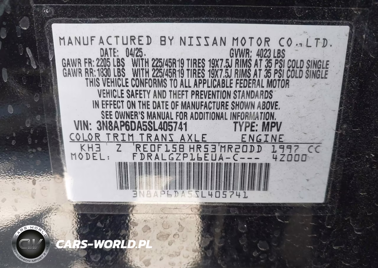 2025 Nissan Kicks Sr Fwd VIN:3N8AP6DA5SL405741 - 9