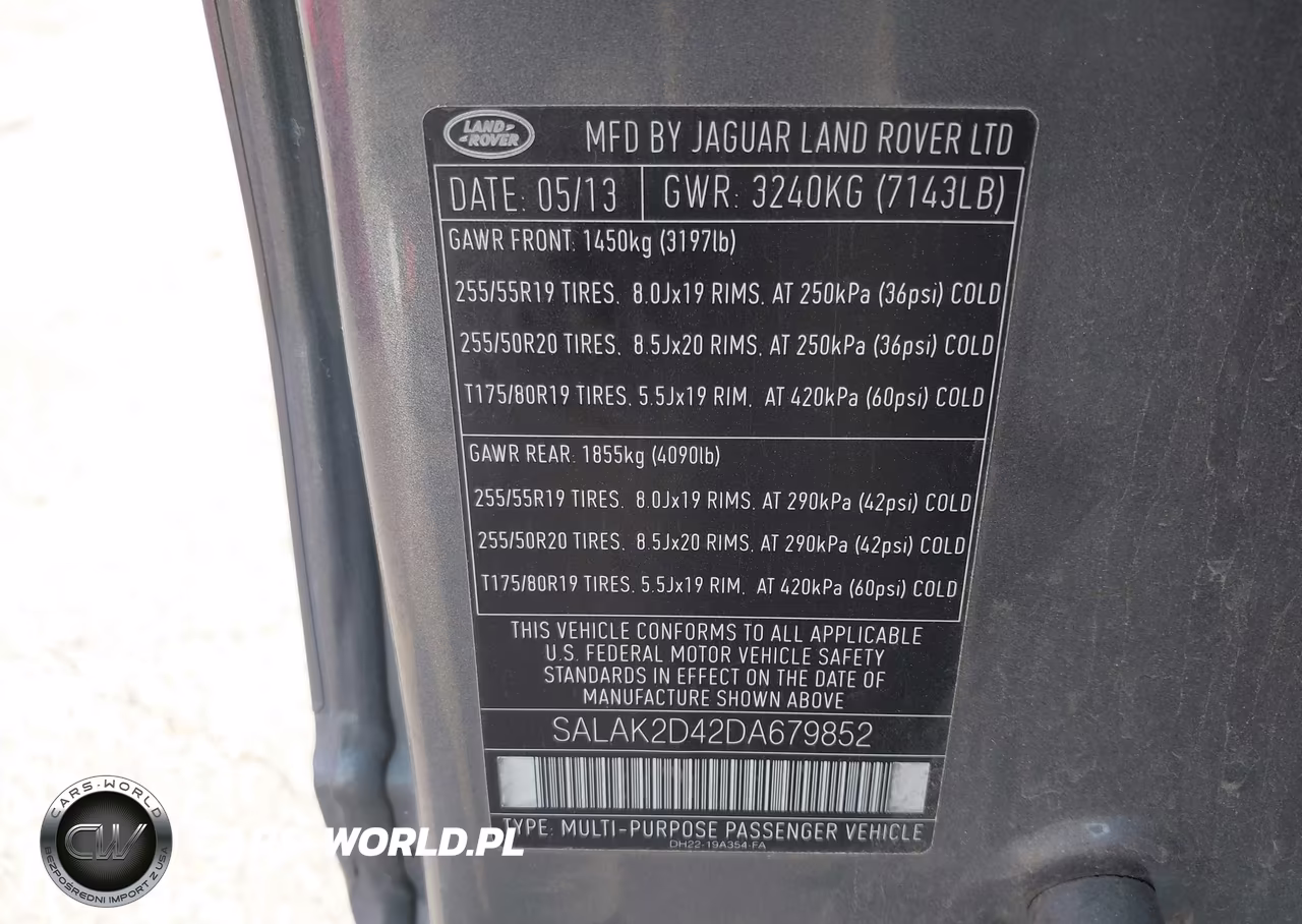 2013 Land Rover Lr4 VIN:SALAK2D42DA679852 - 9