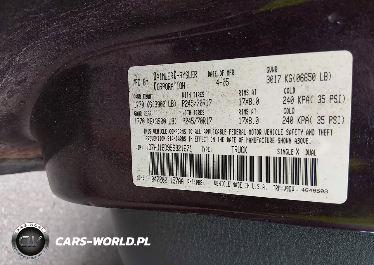 2005 Dodge Ram 1500 Slt-Laramie VIN:1D7HU18D95S321671 - 9