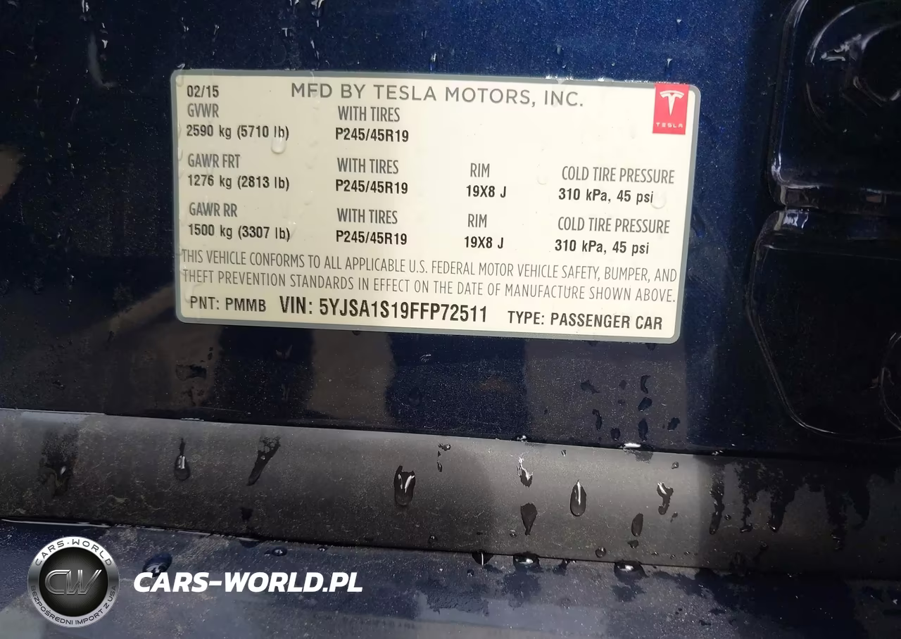 2015 Tesla Model S 60-70-85 VIN:5YJSA1S19FFP72511 - 9