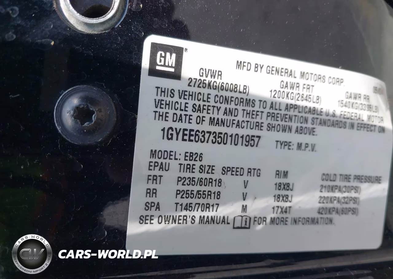 2005 Cadillac Srx V6 VIN:1GYEE637350101957 - 9