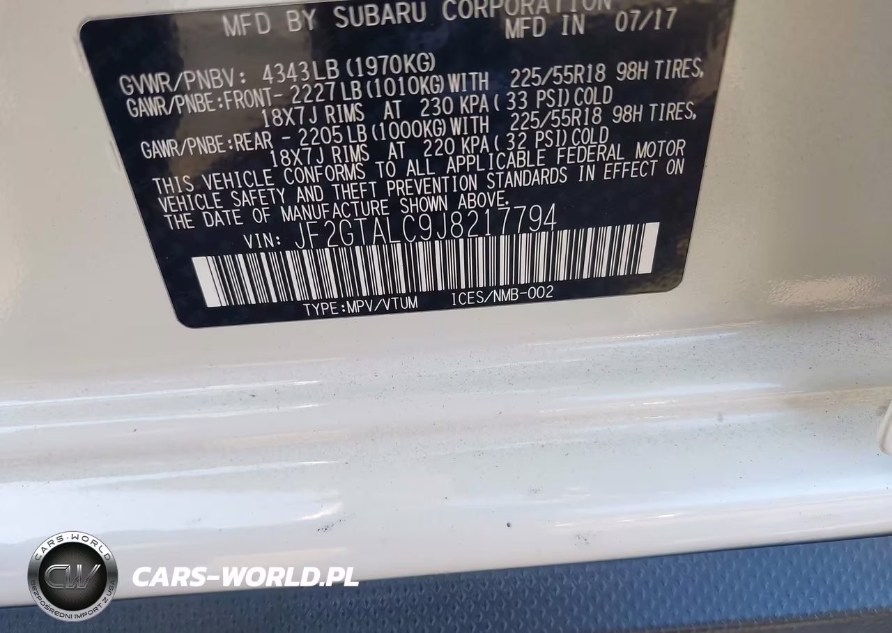 2018 Subaru Crosstrek 2.0I Limited VIN:JF2GTALC9J8217794 - 9
