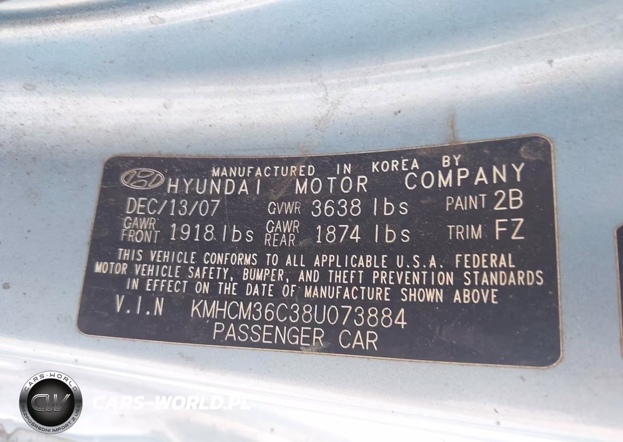 2008 Hyundai Accent Gs VIN:KMHCM36C38U073884 - 9
