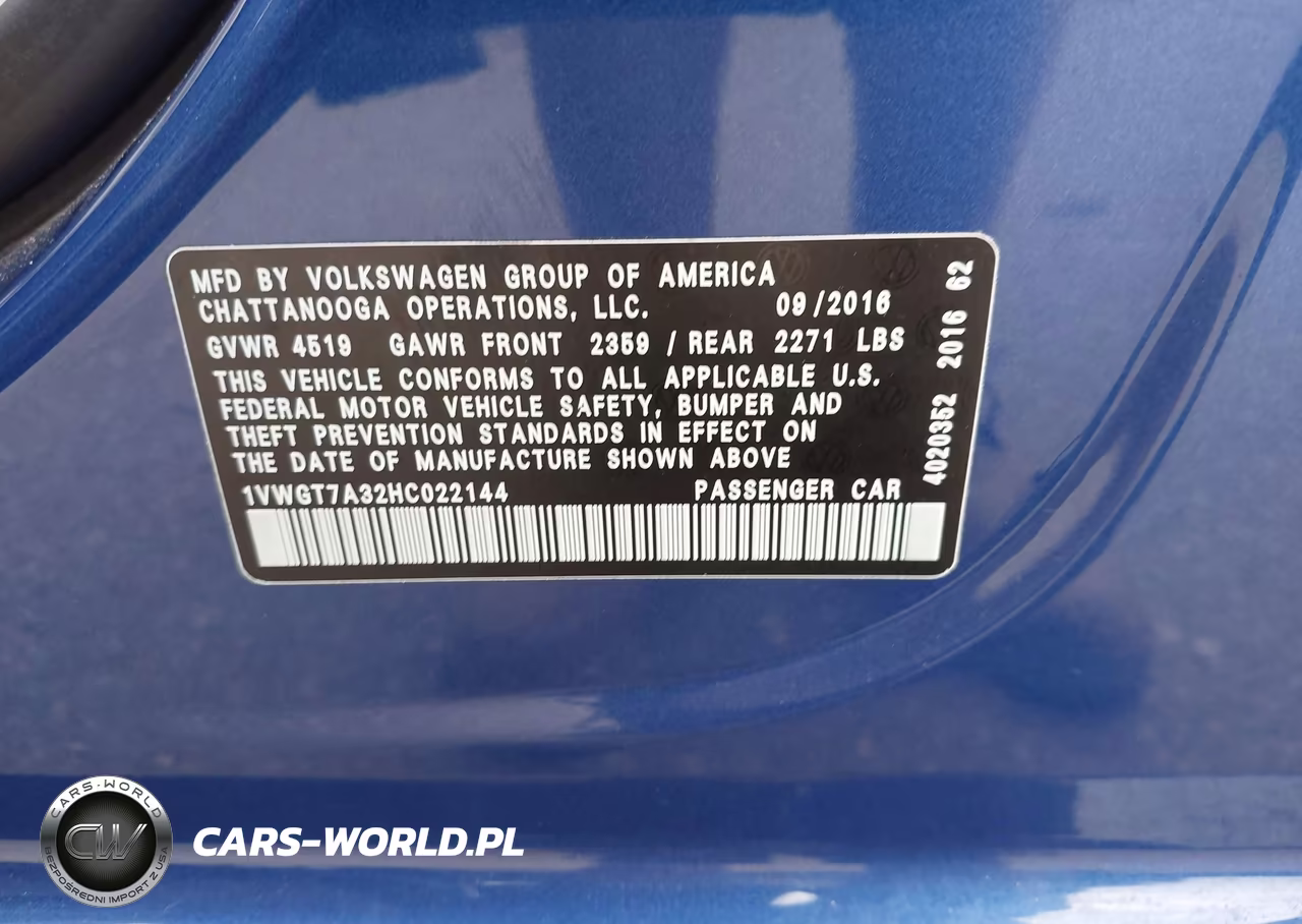 2017 Volkswagen Passat 1.8T Se VIN:1VWGT7A32HC022144 - 9