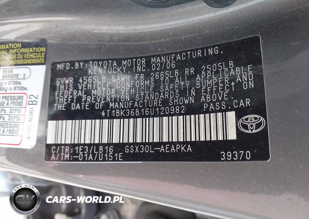 2006 Toyota Avalon Limited VIN:4T1BK36B16U120982 - 9
