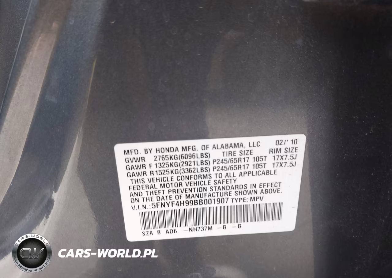 2011 Honda Pilot Touring VIN:5FNYF4H99BB001907 - 9