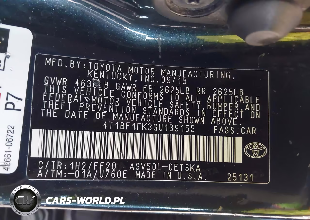 2016 Toyota Camry Se VIN:4T1BF1FK3GU139155 - 9