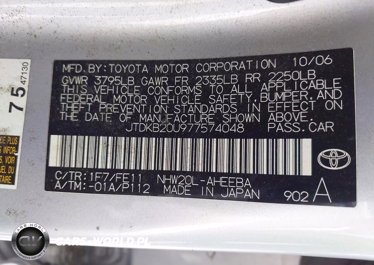 2007 Toyota Prius VIN:JTDKB20U977574048 - 9