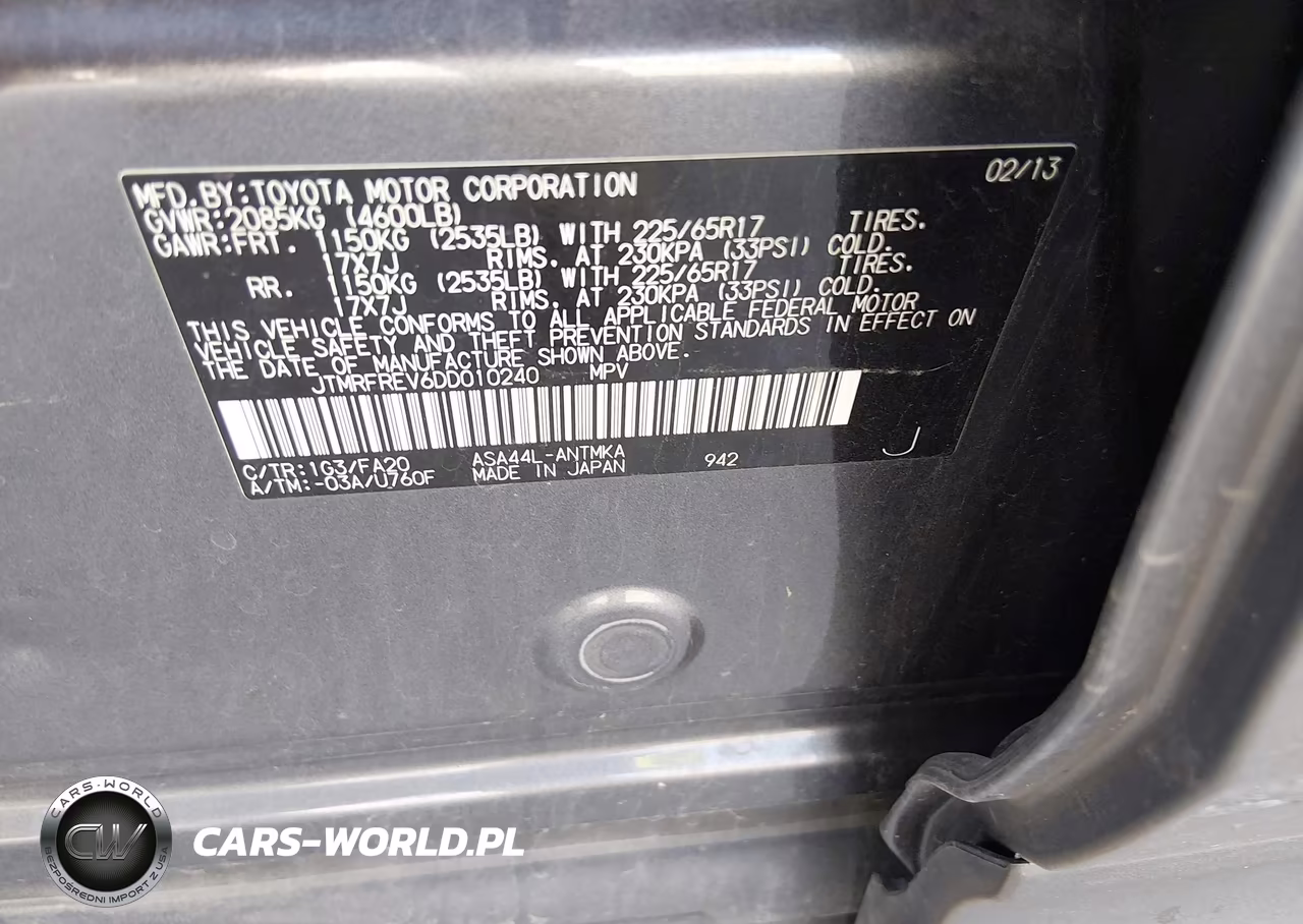 2013 Toyota Rav4 Xle VIN:JTMRFREV6DD010240 - 9