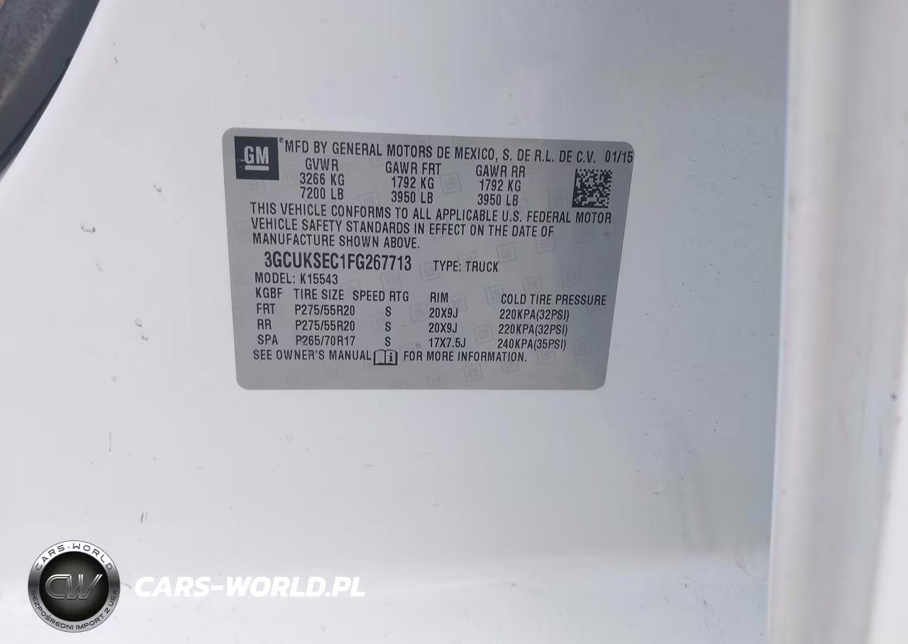 2015 Chevrolet Silverado 1500 Ltz VIN:3GCUKSEC1FG267713 - 9