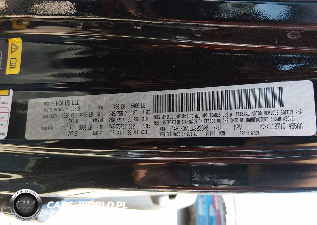 2020 Jeep Wrangler Unlimited Sport S 4X4 VIN:1C4HJXDN5LW223800 - 9