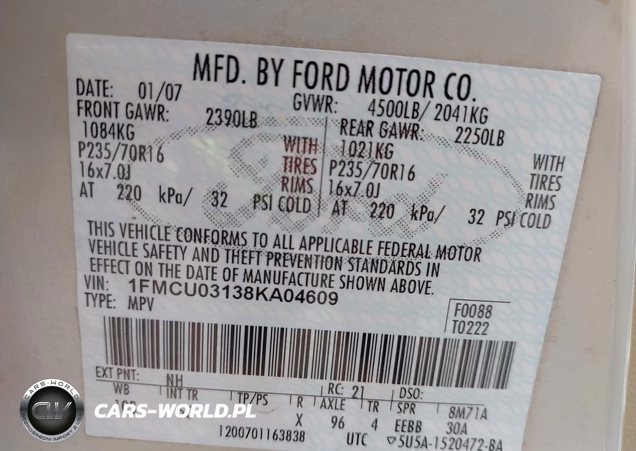 2008 Ford Escape Xlt VIN:1FMCU03138KA04609 - 9