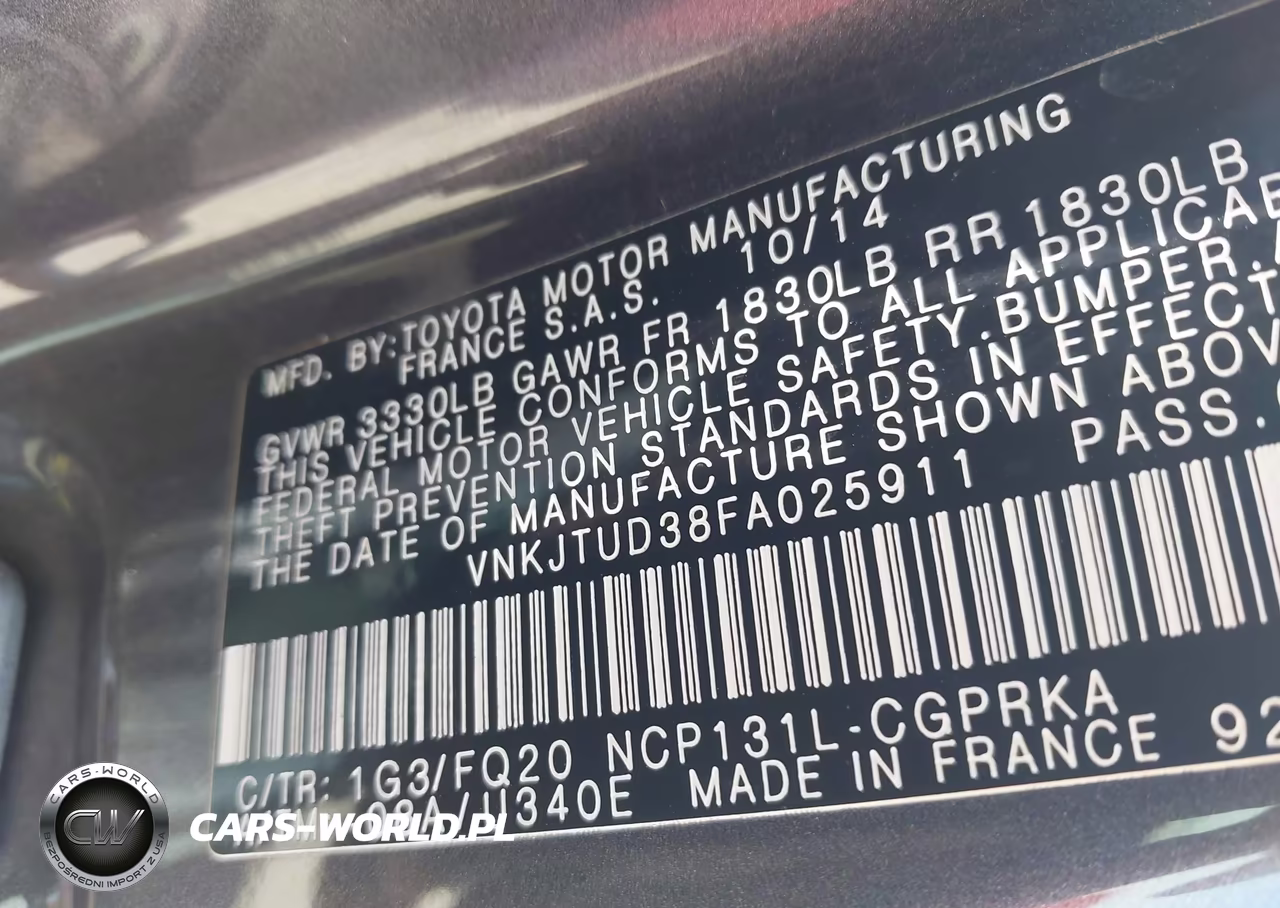 2015 Toyota Yaris L VIN:VNKJTUD38FA025911 - 9