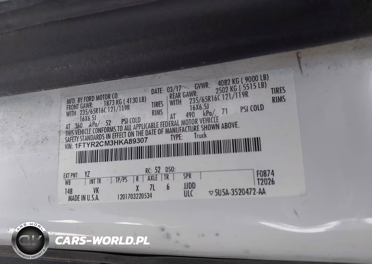 2017 Ford Transit-250 VIN:1FTYR2CM3HKA89307 - 9