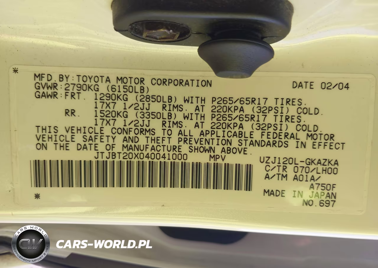 2004 Lexus Gx 470 VIN:JTJBT20X040041000 - 9
