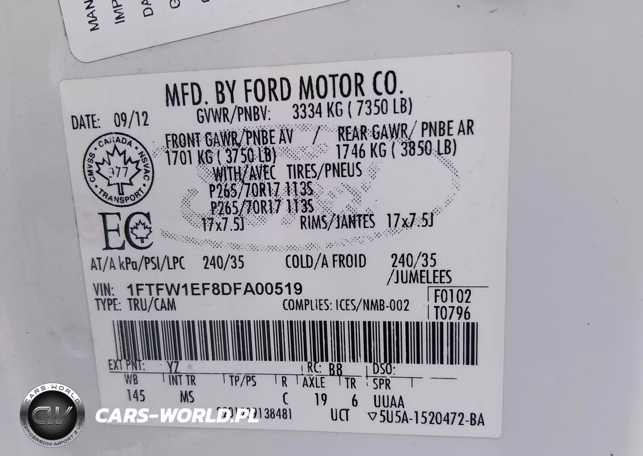 2013 Ford F-150 Xlt VIN:1FTFW1EF8DFA00519 - 9