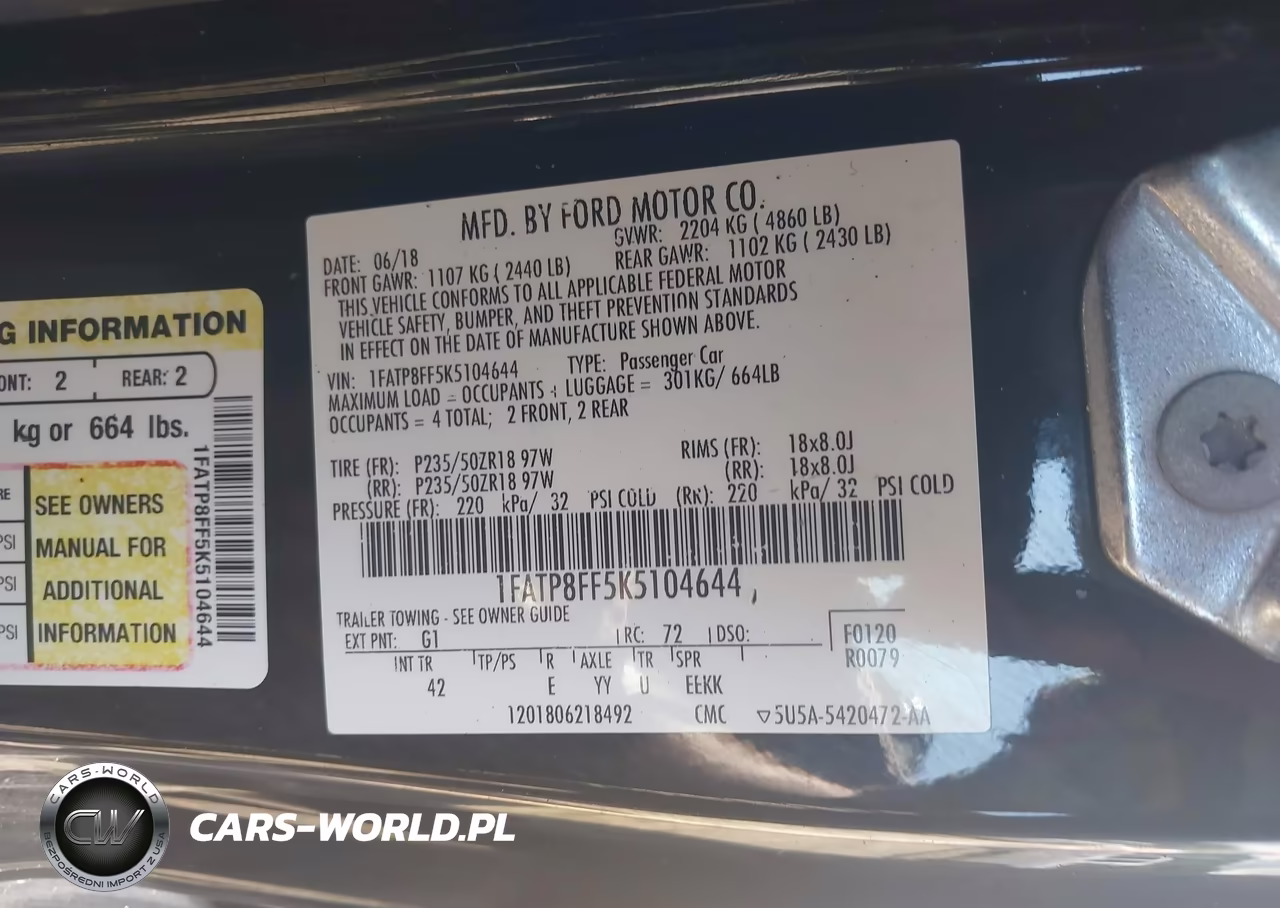 2019 Ford Mustang Gt Premium VIN:1FATP8FF5K5104644 - 9