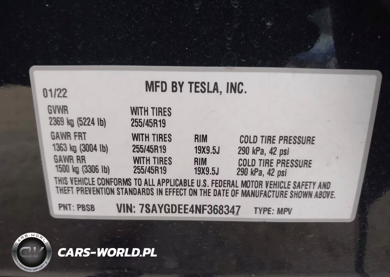 2022 Tesla Model Y VIN:7SAYGDEE4NF368347 - 9