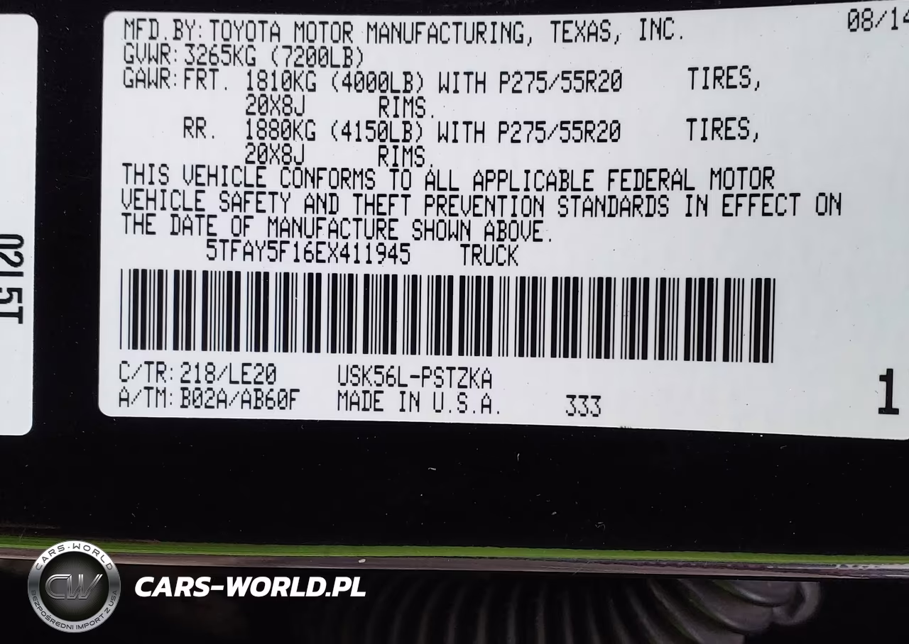 2014 Toyota Tundra Platinum 5.7L V8 VIN:5TFAY5F16EX411945 - 9