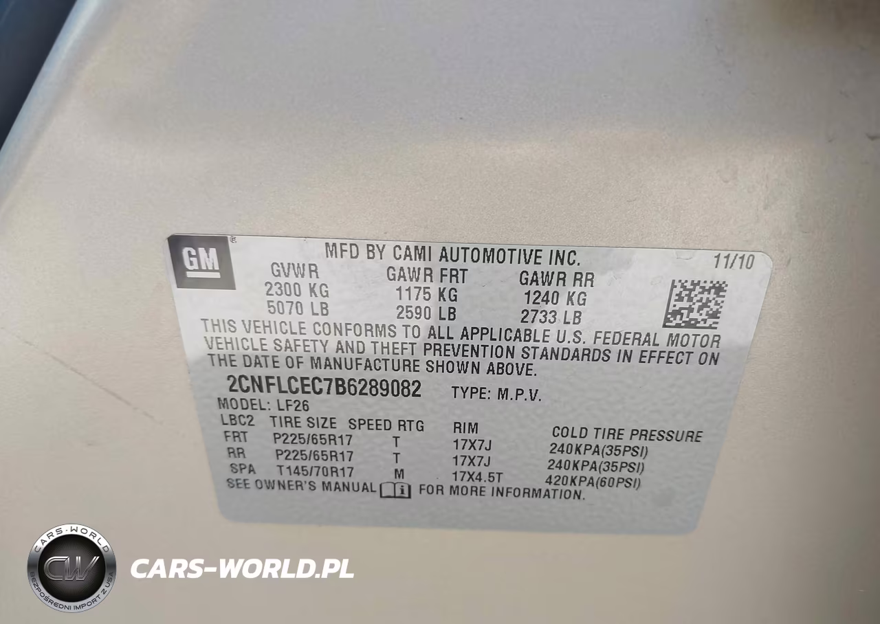 2011 Chevrolet Equinox Ls VIN:2CNFLCEC7B6289082 - 9