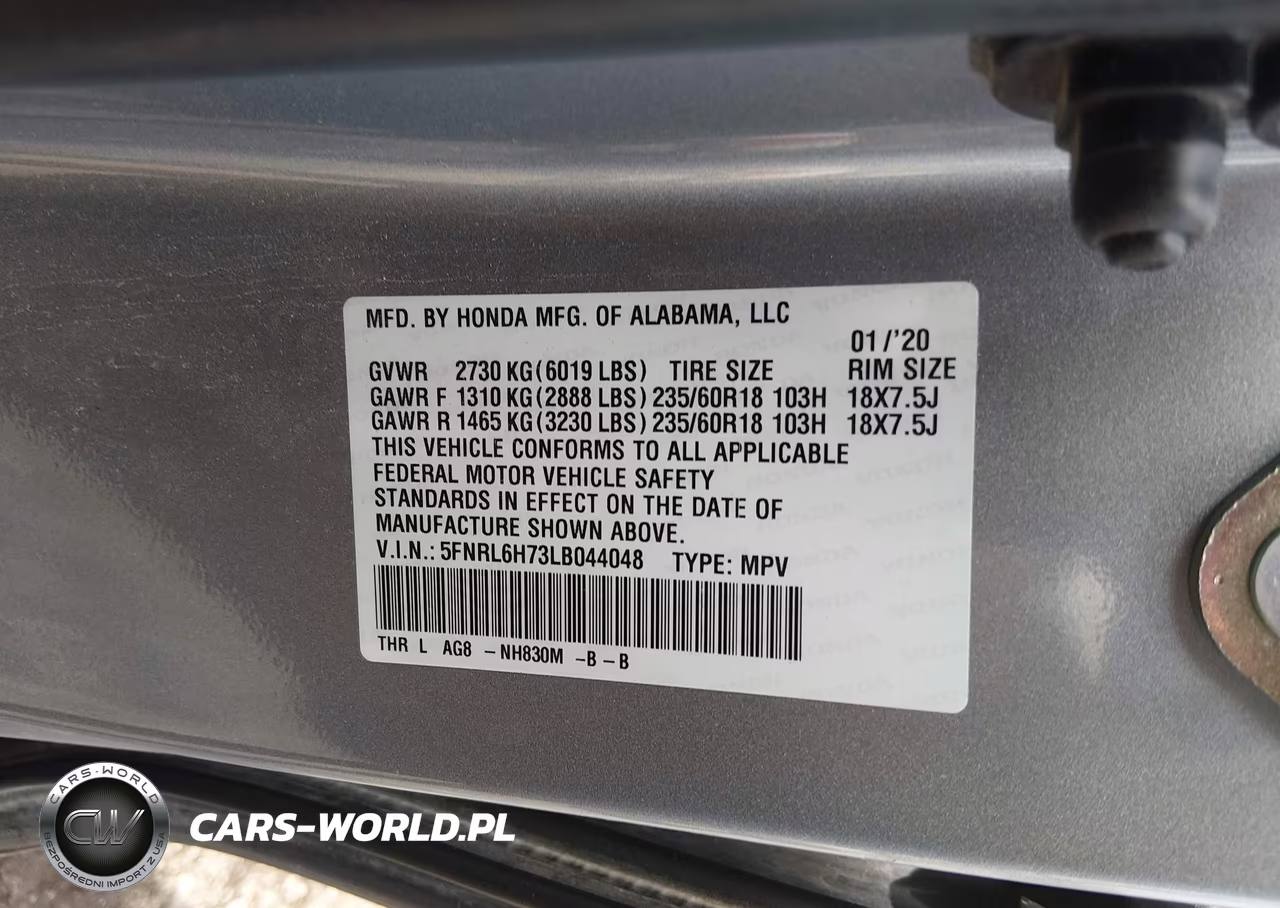 2020 Honda Odyssey Ex-L-Ex-L W-Navi Res VIN:5FNRL6H73LB044048 - 9