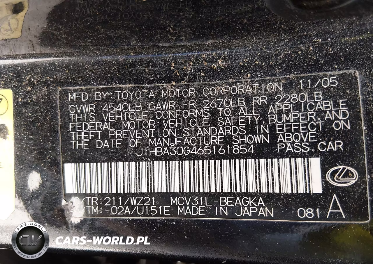 2006 Lexus Es 330 VIN:JTHBA30G465161854 - 9