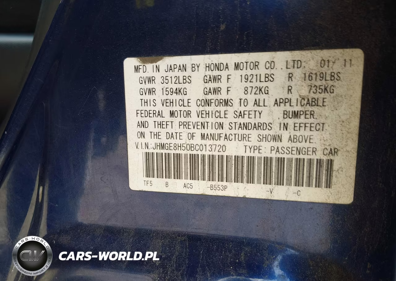 2011 Honda Fit Sport VIN:JHMGE8H50BC013720 - 9