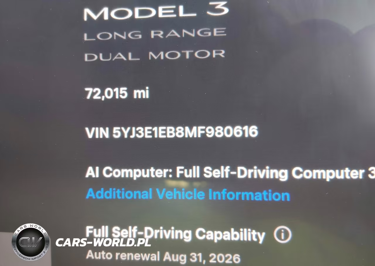 2021 Tesla Model 3 Long Range Dual Motor All-Wheel Drive VIN:5YJ3E1EB8MF980616 - 15