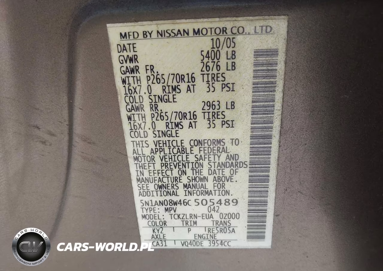 2006 Nissan Xterra S VIN:5N1AN08W46C505489 - 9